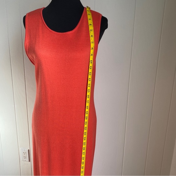 RARE Vintage Nina Charles 2-Piece Sweater Cardigan and Maxi Dress Orange | L - Picture 3 of 16
